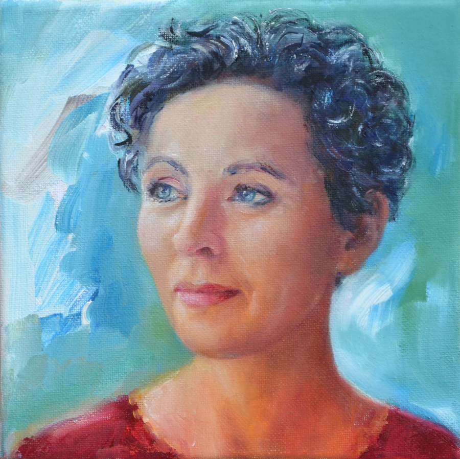 Portrait 4/2018, 20 x 20cm, Öl auf Baumwolle, 2018 | © Claudia Bachmann