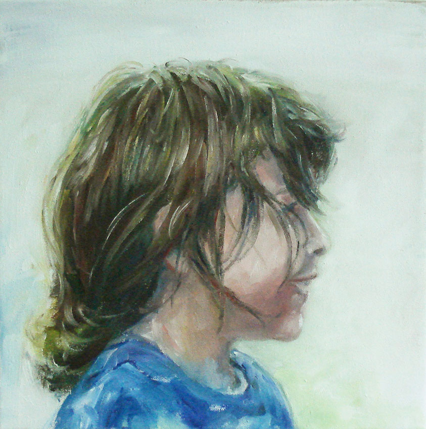 Mädchen, 32 x 32 cm, Öl auf Leinwand, 2007. | © Claudia Bachmann